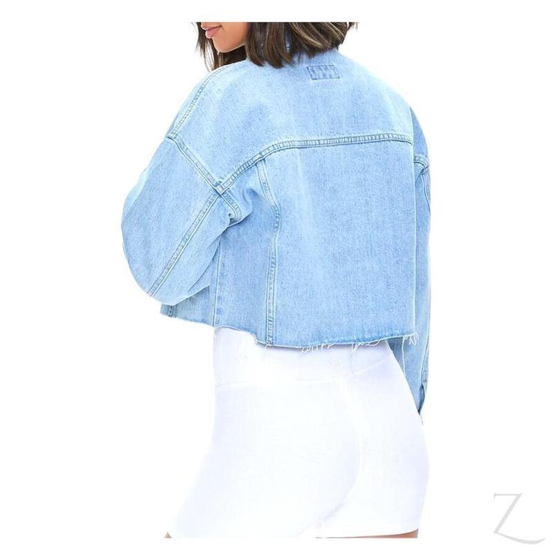 Buy-Ladies Super Strong Cropped Denim Jacket | Plain | "Fele" - B Grade-Online-in South Africa-on Zalemart