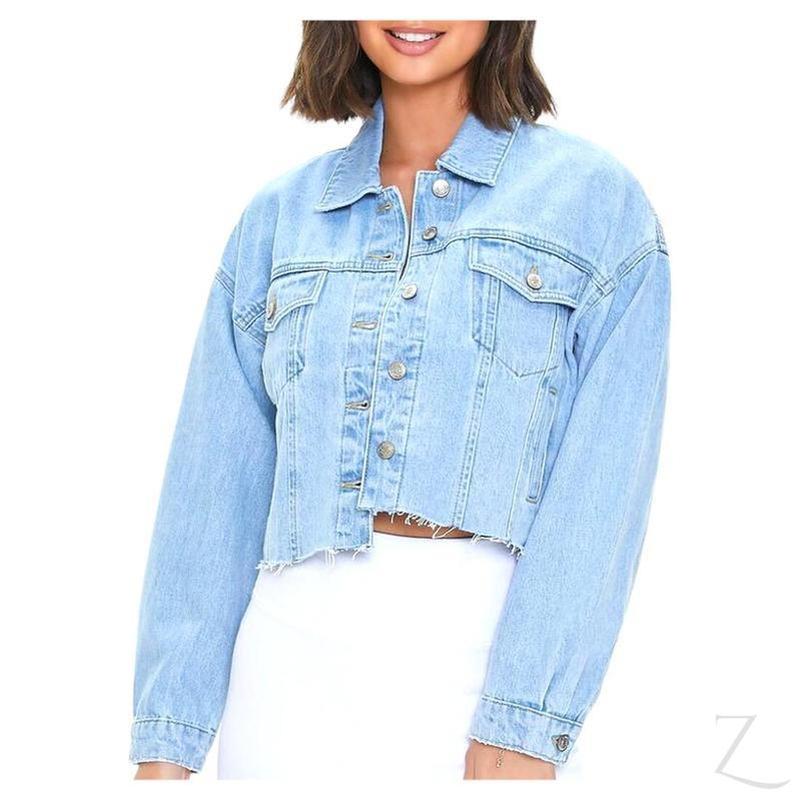 Buy-Ladies Super Strong Cropped Denim Jacket | Plain | "Fele" - B Grade-Online-in South Africa-on Zalemart
