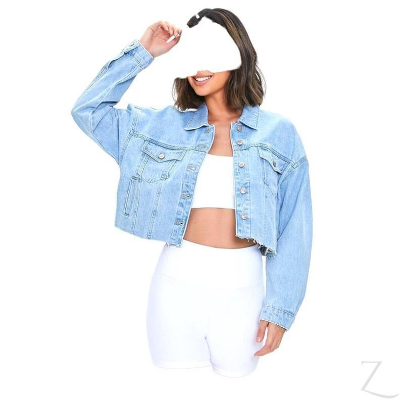 Buy-Ladies Super Strong Cropped Denim Jacket | Plain | "Fele" - B Grade-Online-in South Africa-on Zalemart