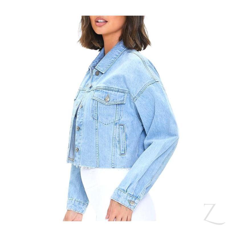 Buy-Ladies Super Strong Cropped Denim Jacket | Plain | "Fele" - B Grade-Online-in South Africa-on Zalemart