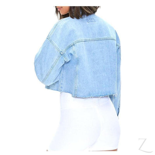 Buy-Ladies Super Strong Cropped Denim Jacket | Plain | "Fele"-Online-in South Africa-on Zalemart
