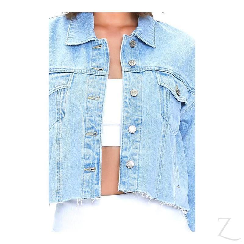 Buy-Ladies Super Strong Cropped Denim Jacket | Plain | "Fele"-Online-in South Africa-on Zalemart