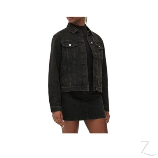 Buy-Ladies Super Strong Denim Jacket | Plain | "Oola"-Charcoal Black-XXS-Online-in South Africa-on Zalemart