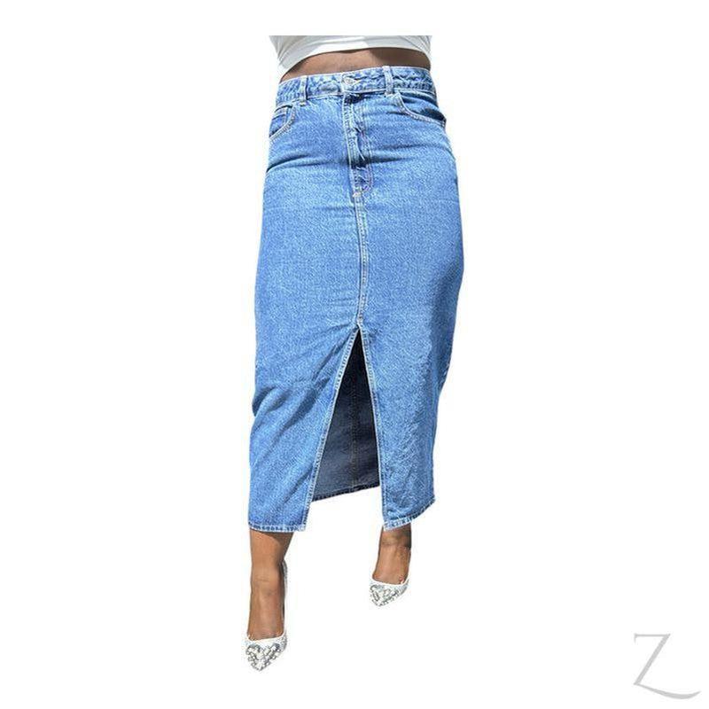 Buy-Ladies Super Strong Plain Pencil Denim Skirt | Maxi | "Mina" - B Grade-Online-in South Africa-on Zalemart