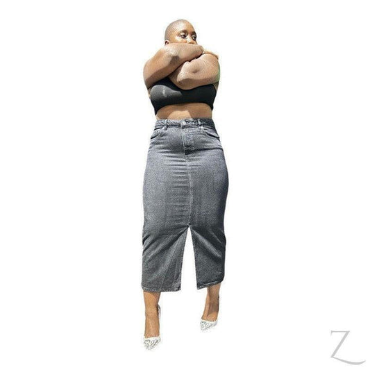 Buy-Ladies Super Strong Plain Pencil Denim Skirt | Maxi | "Niso" - B Grade-Online-in South Africa-on Zalemart
