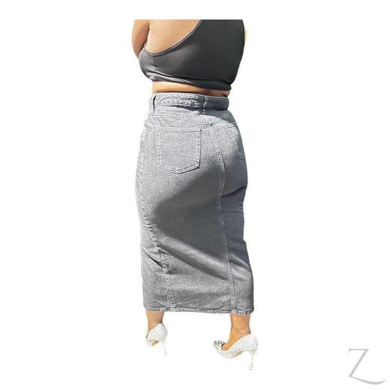 Buy-Ladies Super Strong Plain Pencil Denim Skirt | Maxi | "Niso" - B Grade-Online-in South Africa-on Zalemart