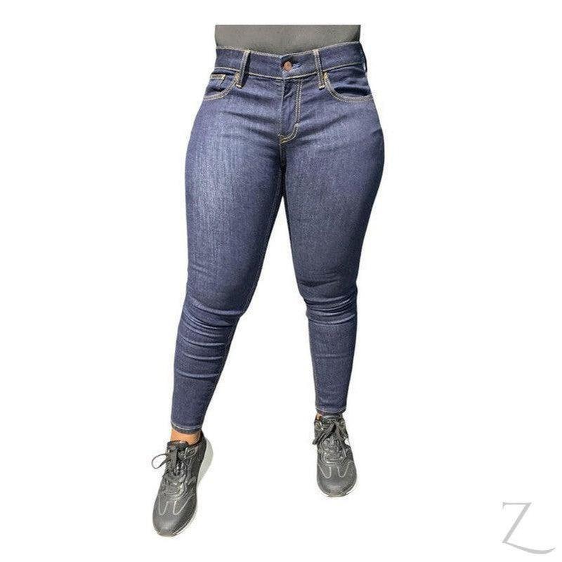 Buy-Ladies Super Strong Slightly Stretchy Skinny Denim Jeans | Plain | "Roo" - B Grade-Navy Blue-24-Regular-Online-in South Africa-on Zalemart
