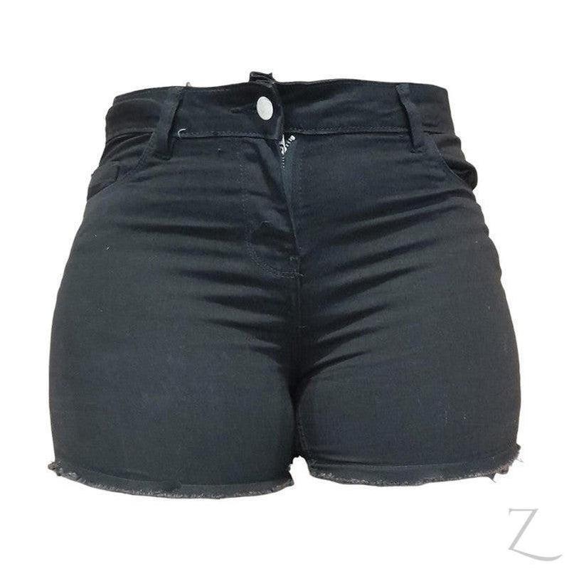Buy-Ladies Super Strong Stretchy Denim Shorts | "Cope" - B Grade-Black-30-Online-in South Africa-on Zalemart