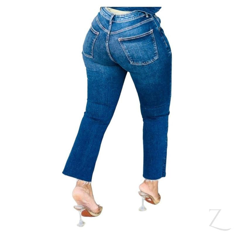 Buy-Ladies Super Strong Stretchy Flared Denim Jeans | Cropped | "Zia"-Online-in South Africa-on Zalemart