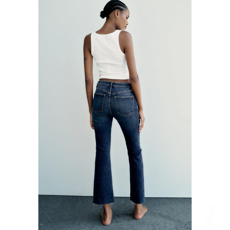 Buy-Ladies Super Strong Stretchy Flared Denim Jeans | Cropped | "Zia"-Online-in South Africa-on Zalemart