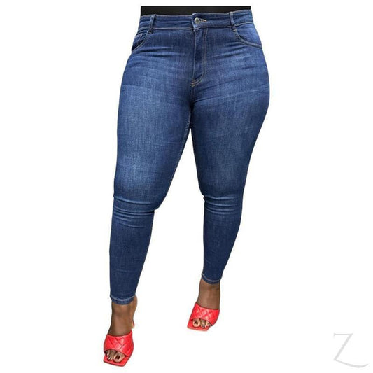 Buy-Ladies Super Strong Super Skinny Slightly Stretchy Denim Jeans | Plain | "Rio"-Dark Blue-28-Online-in South Africa-on Zalemart