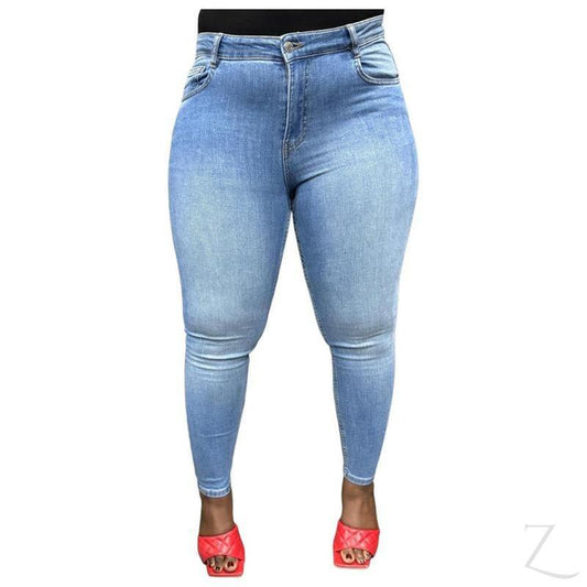 Buy-Ladies Super Strong Super Skinny Slightly Stretchy Denim Jeans | Plain | "Rio"-Light Blue-28-Online-in South Africa-on Zalemart