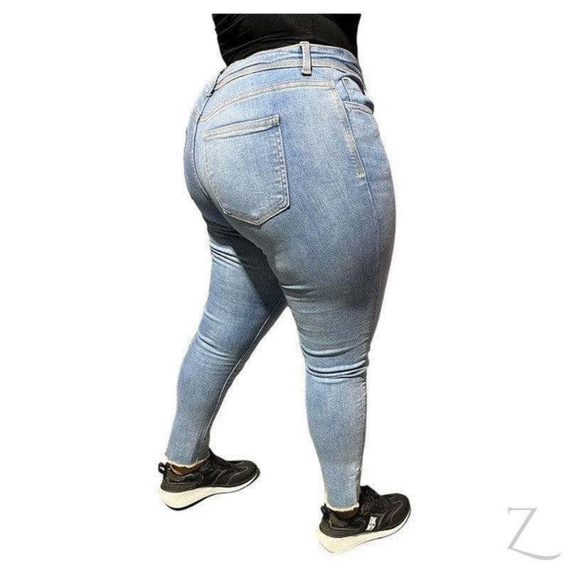 Buy-Ladies Super Strong Super Skinny Stretchy Denim Jeans | Raw Hem | "Zia" - B Grade-Online-in South Africa-on Zalemart