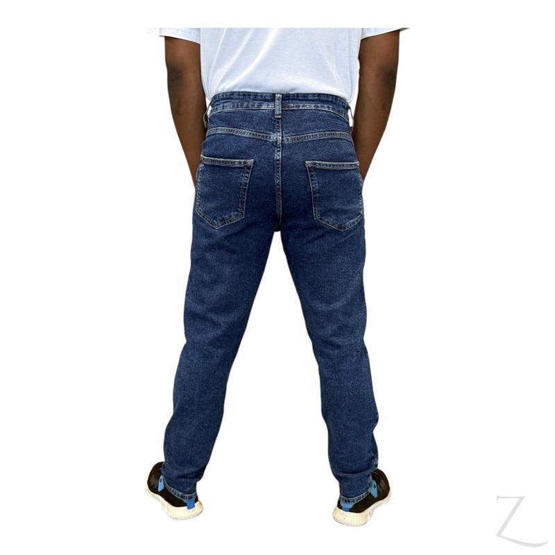 Buy-Men's Super Strong Slightly Stretchy Straight Leg Denim Jeans | Plain | "Zia" - A Grade-Online-in South Africa-on Zalemart