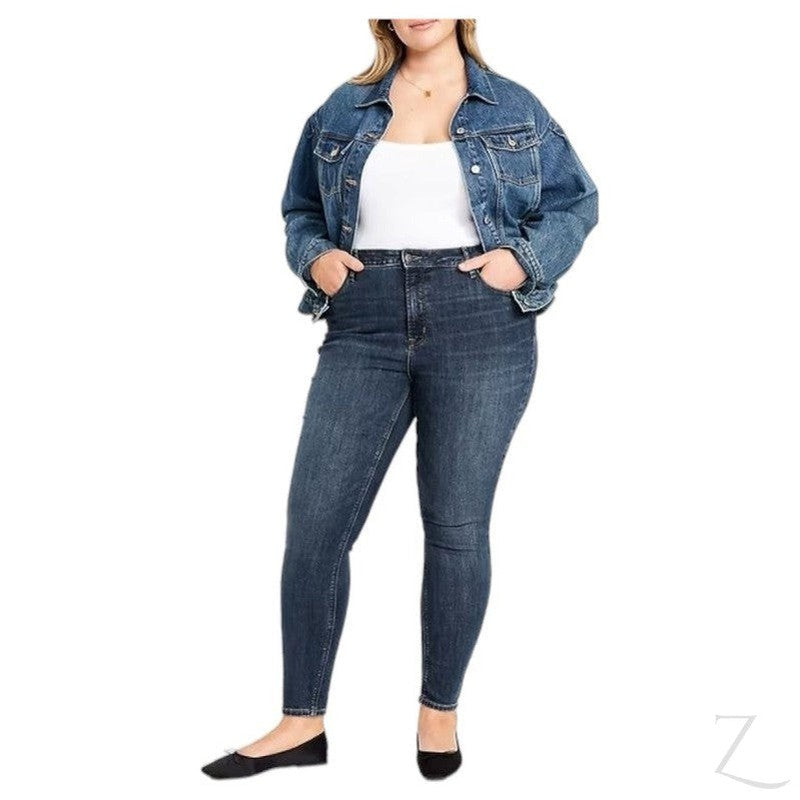 Ladies High Rise Super Skinny Super Strong Stretchy Denim Jeans | Plain | "Samina" - A Grade