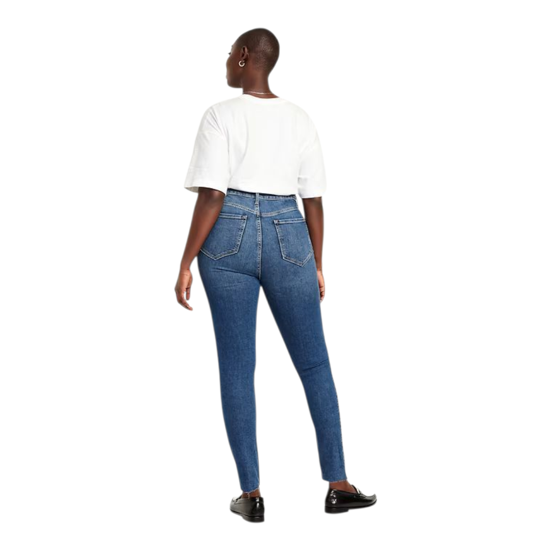 Ladies Extra High Rise Super Skinny Super Stretchy Super Strong Denim Jeans | Ripped |  "Samina" - A Grade