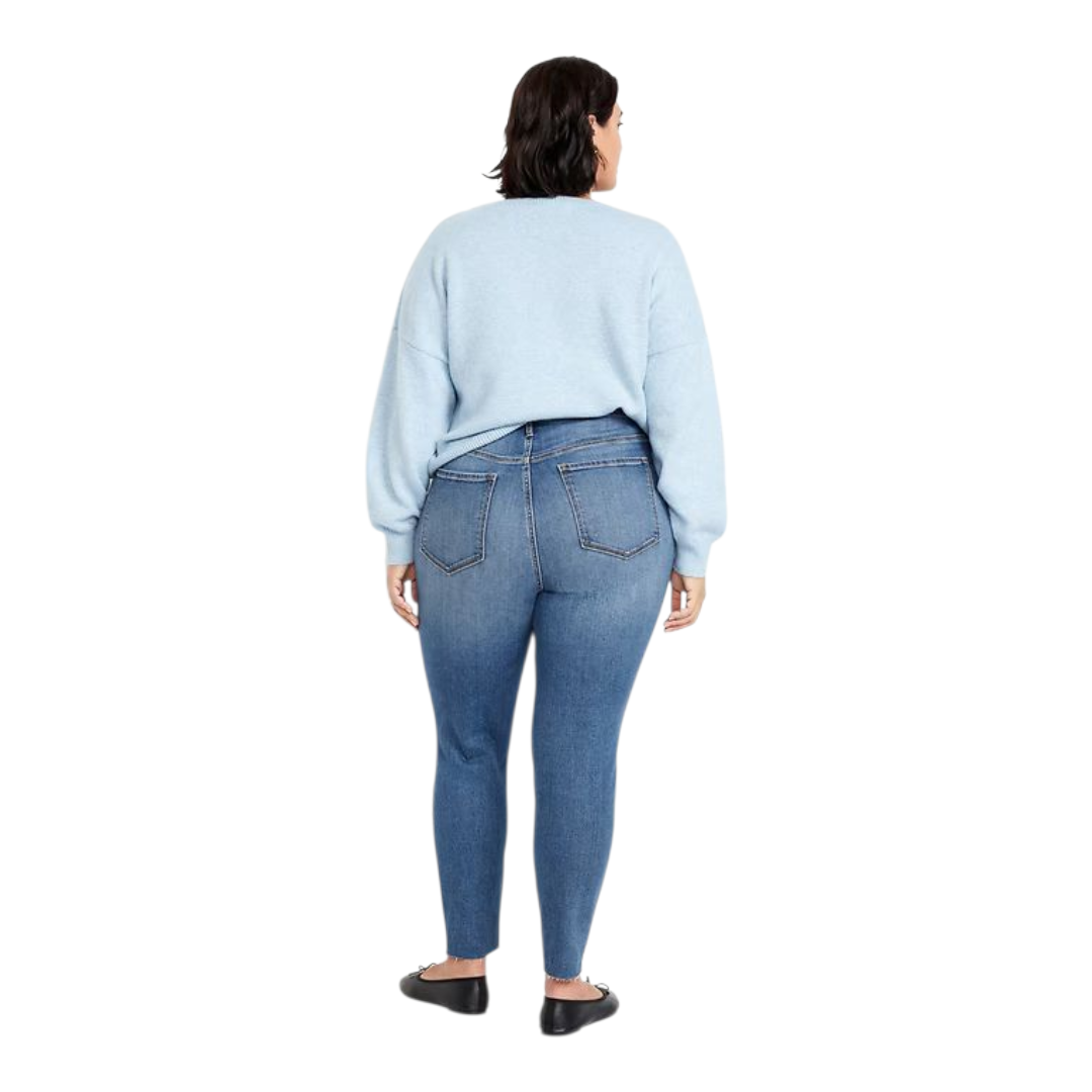 Ladies Extra High Rise Super Skinny Super Stretchy Super Strong Denim Jeans | Ripped |  "Samina" - A Grade