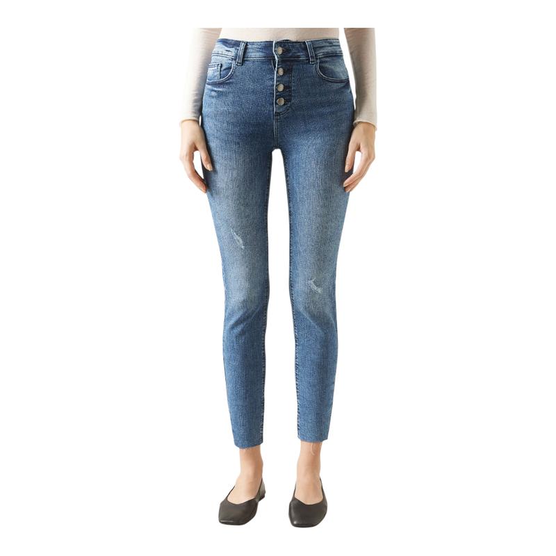 Ladies High Rise Super Skinny Super Stretchy Strong Denim Jeans | Cropped | "Limu" - B Grade
