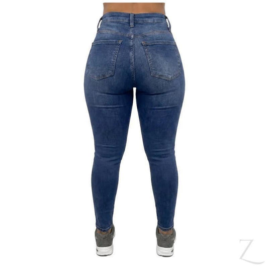 Ladies High Rise Super Stretchy Super Skinny Strong Denim Jeans | Plain | "Fele" - A Grade