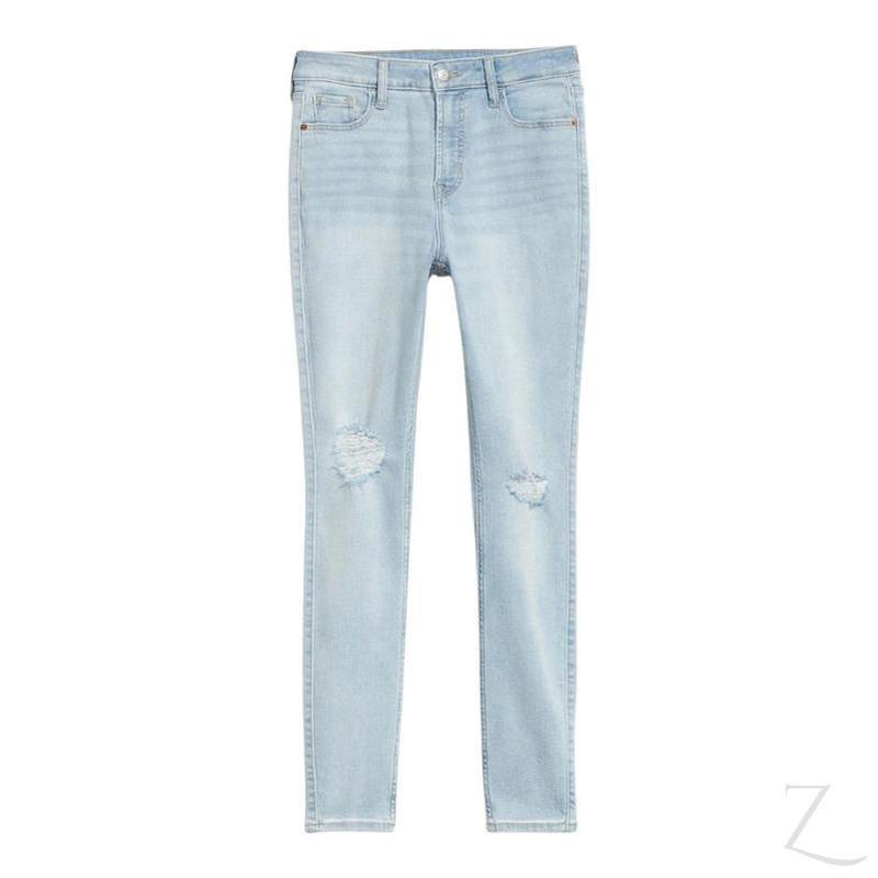 Ladies Extra High Rise Super Skinny Super Stretchy Strong Denim Jeans | Ripped | "Samina" - A Grade