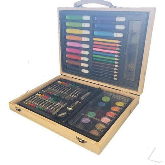 55pc Art Set in Wooden Box 4aKid