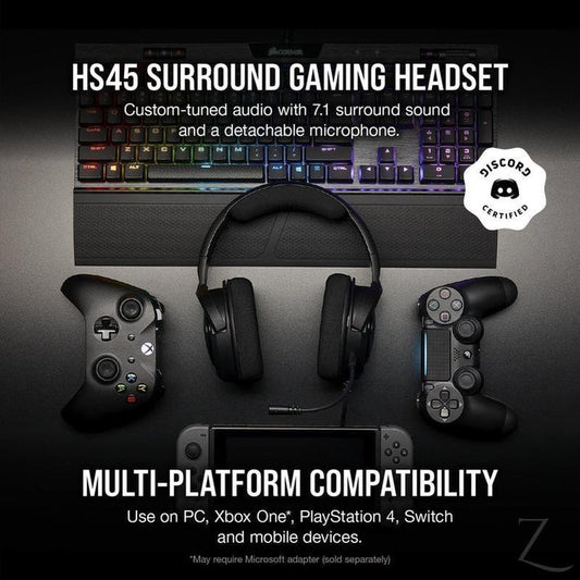 Corsair HS45 Surround Gaming Headset — Carbon