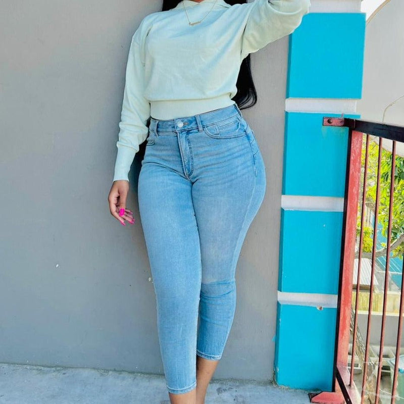 Buy-Ladies High Rise Super Skinny Super Strong Stretchy Denim Jeans | Plain | "Sara"-Online-in South Africa-on Zalemart