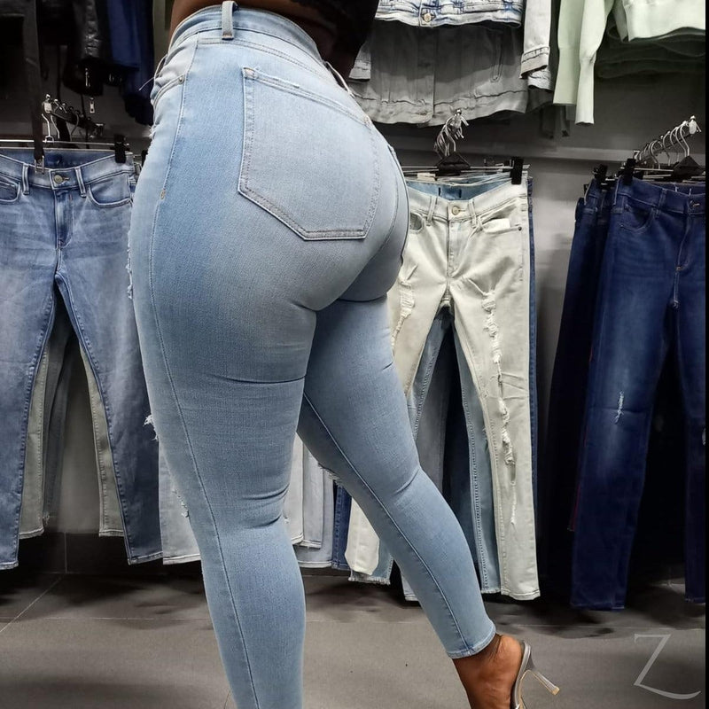 Buy-Ladies High Waist Super Skinny Stretchy Strong Denim Jeans | Ripped | "Diza"-Online-in South Africa-on Zalemart