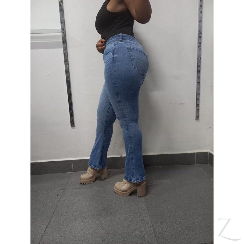 Buy-Ladies Super Stretchy Super Strong Bootleg Denim Jeans | Plain | "Khozi"-Online-in South Africa-on Zalemart