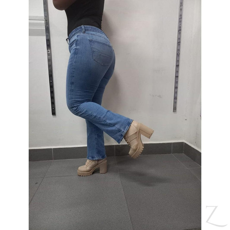 Buy-Ladies Super Stretchy Super Strong Bootleg Denim Jeans | Plain | "Khozi"-Online-in South Africa-on Zalemart