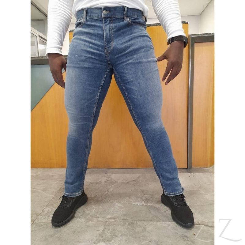 Buy-Men's Super Strong Stretchy Slim-Straight Denim Jeans | Plain | "Samina" - B Grade-Online-in South Africa-on Zalemart