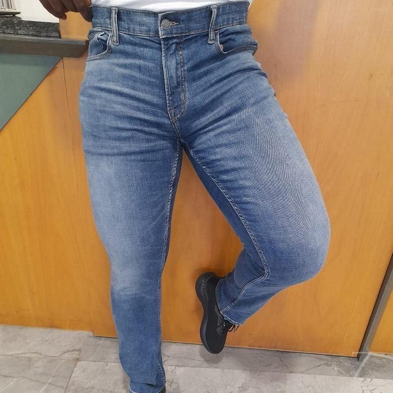 Buy-Men's Super Strong Stretchy Slim-Straight Denim Jeans | Plain | "Samina" - B Grade-Online-in South Africa-on Zalemart