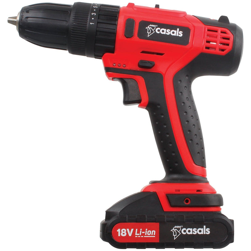Casals Drill Impact Cordless Plastic Red 13Piece 18V