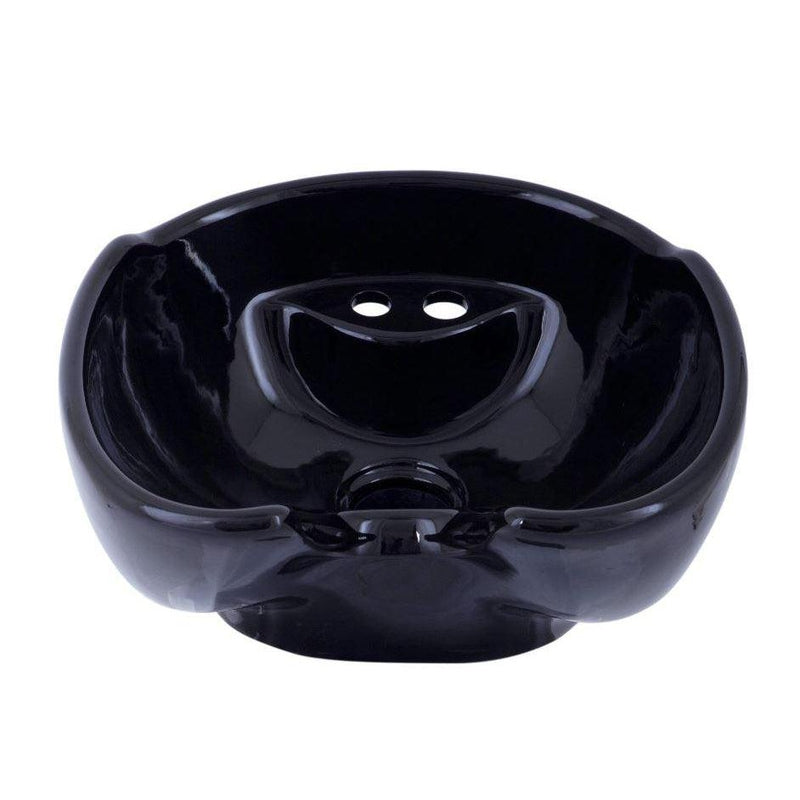 Lucky Basin Curved With Tap Holes Ceramic Black