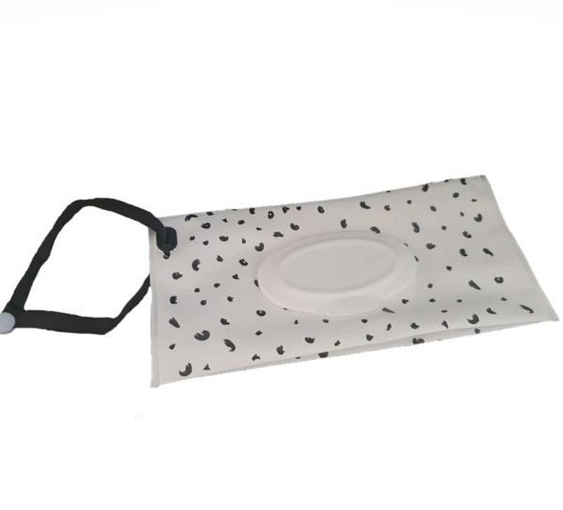 Reusable Wet Wipes Pouch - Black Dots