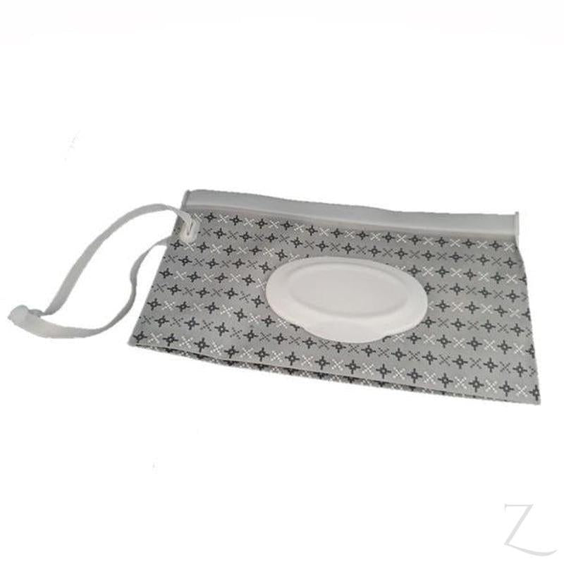 Reusable Wet Wipes Pouch - Black & Grey Stars 4aKid