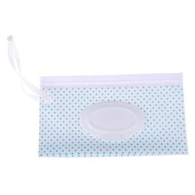 Reusable Wet Wipes Pouch - Blue Dots