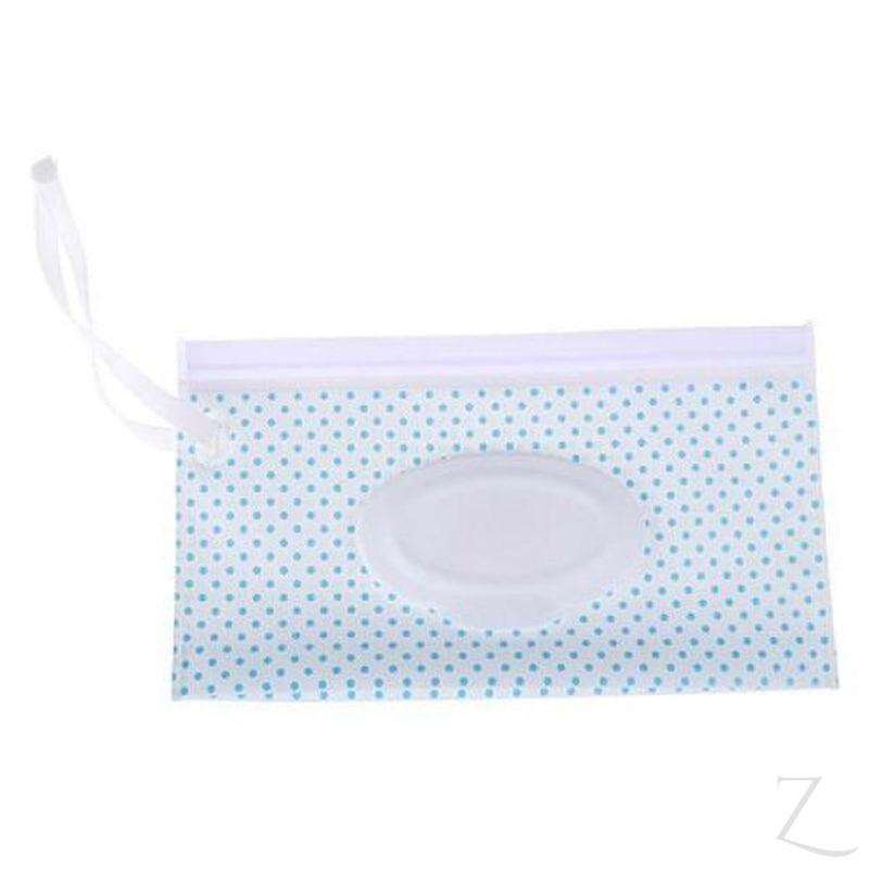 Reusable Wet Wipes Pouch - Blue Dots