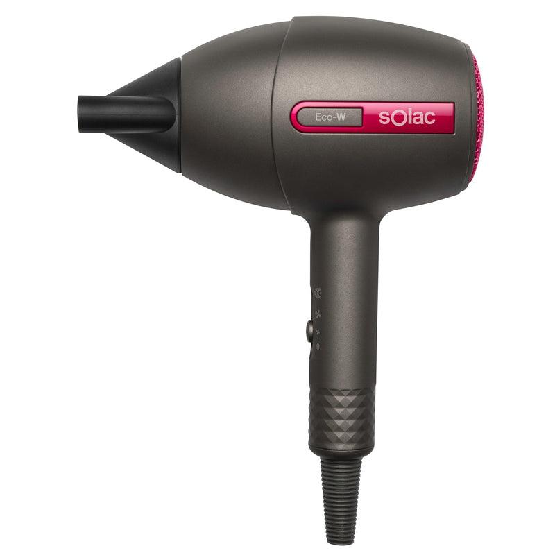 Solac Hair Dryer DC Motor Plastic Black 2Heat Settings 1400W "Fast Ionic Dry"