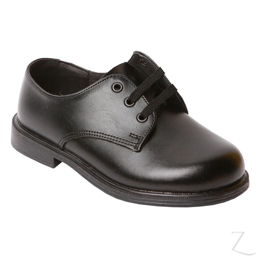 Toughees Franki (Broad Fit) Lace Up School Shoes - Black
