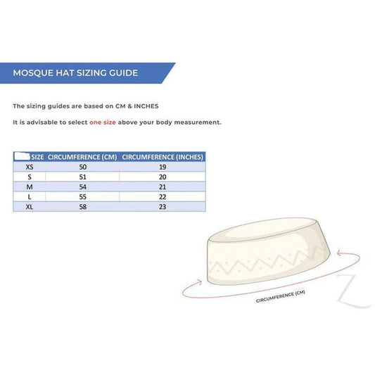 Standard Mosque Hat - White