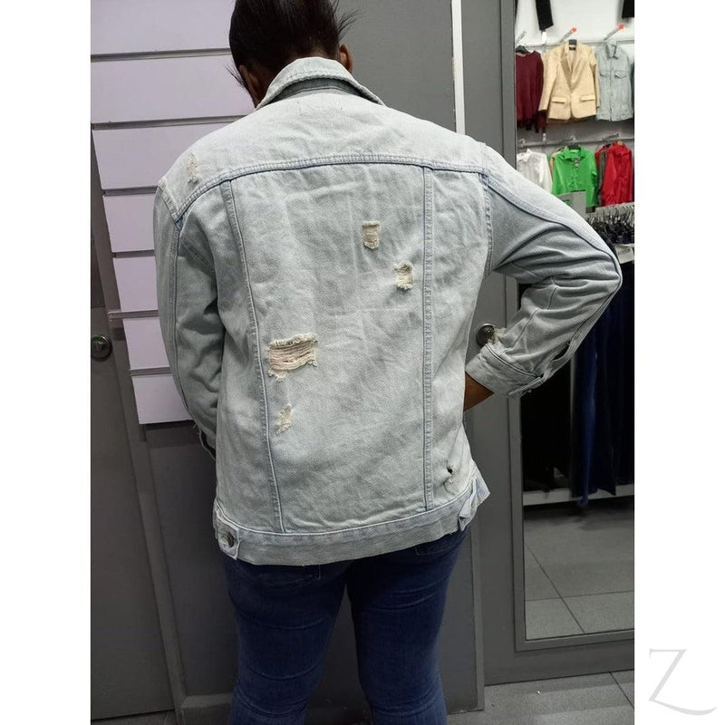 Ladies Oversized Super Strong Denim Jacket | Ripped | "Ijusi"