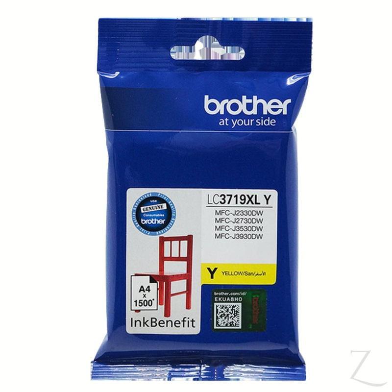 Brother High Yield Yellow Cartridge for MFCJ3530/ MFCJ3930/ MFCJ2330DW/ MFCJ2730DW | LC3719XL-Y