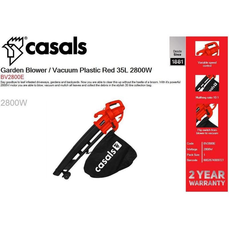 Buy-Casals Garden Blower / Vacuum Plastic Red 35L 2800W-Online-in South Africa-on Zalemart