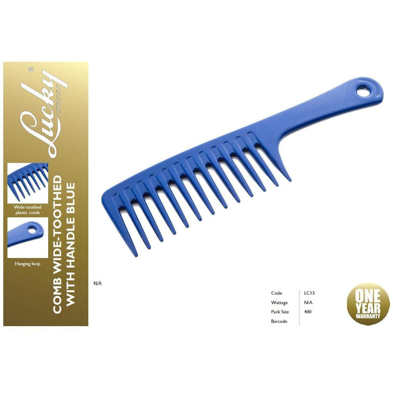 Buy-Lucky Comb Wide Tooth With Handle Plastic Blue-Online-in South Africa-on Zalemart