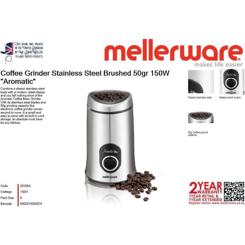 Buy-Mellerware Coffee Grinder Stainless Steel Brushed 50gr 150W "Aromatic"-Online-in South Africa-on Zalemart