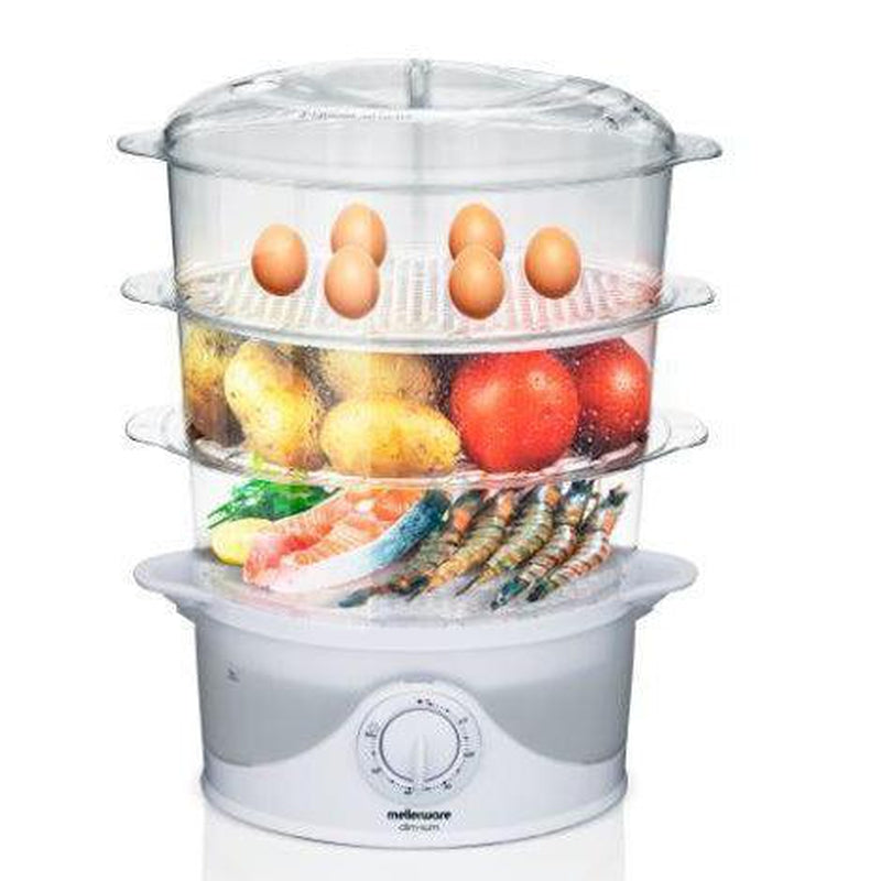 Buy-Mellerware Food Steamer With Timer Plastic 3 Tier / 9L 800W "Dim Sum"-Online-in South Africa-on Zalemart