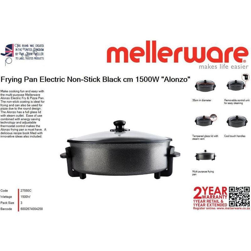 Buy-Mellerware Frying Pan Electric Non-Stick Black 35cm 1500W "Alonzo"-Online-in South Africa-on Zalemart