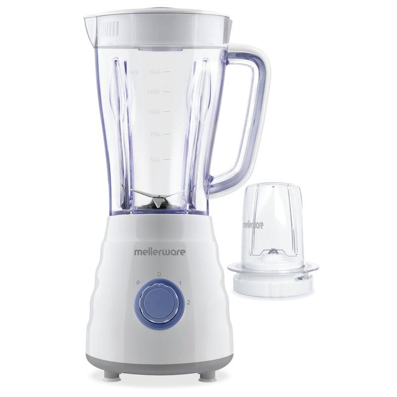 Buy-Mellerware Jug Blender With Coffee Mill & 4 Metal Straws Plastic White 1.5L 500W "Sylvio"-Online-in South Africa-on Zalemart