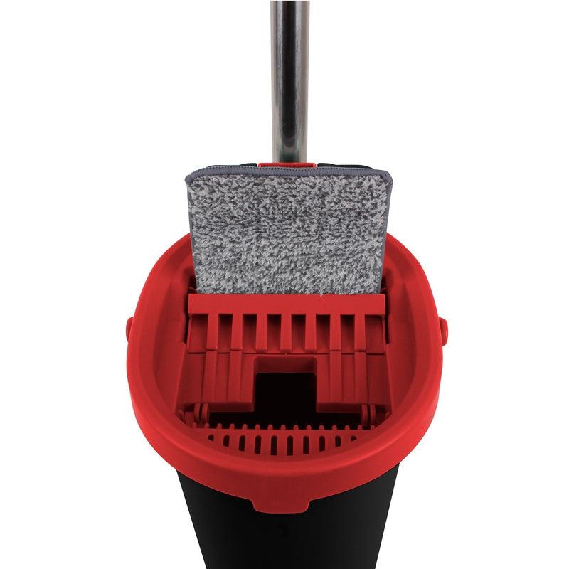 Buy-Mellerware Mop With Bucket Including 2 Microfibre Heads Plastic Red 5L "Extreme Clean"-Online-in South Africa-on Zalemart